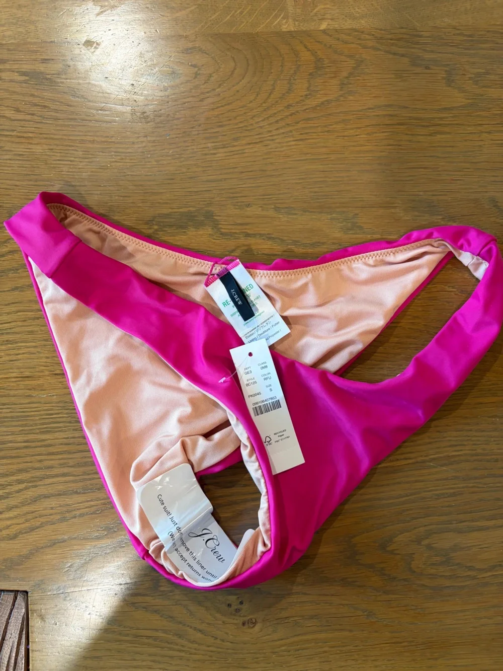 Jcrew high cut bikini, raspberry pink